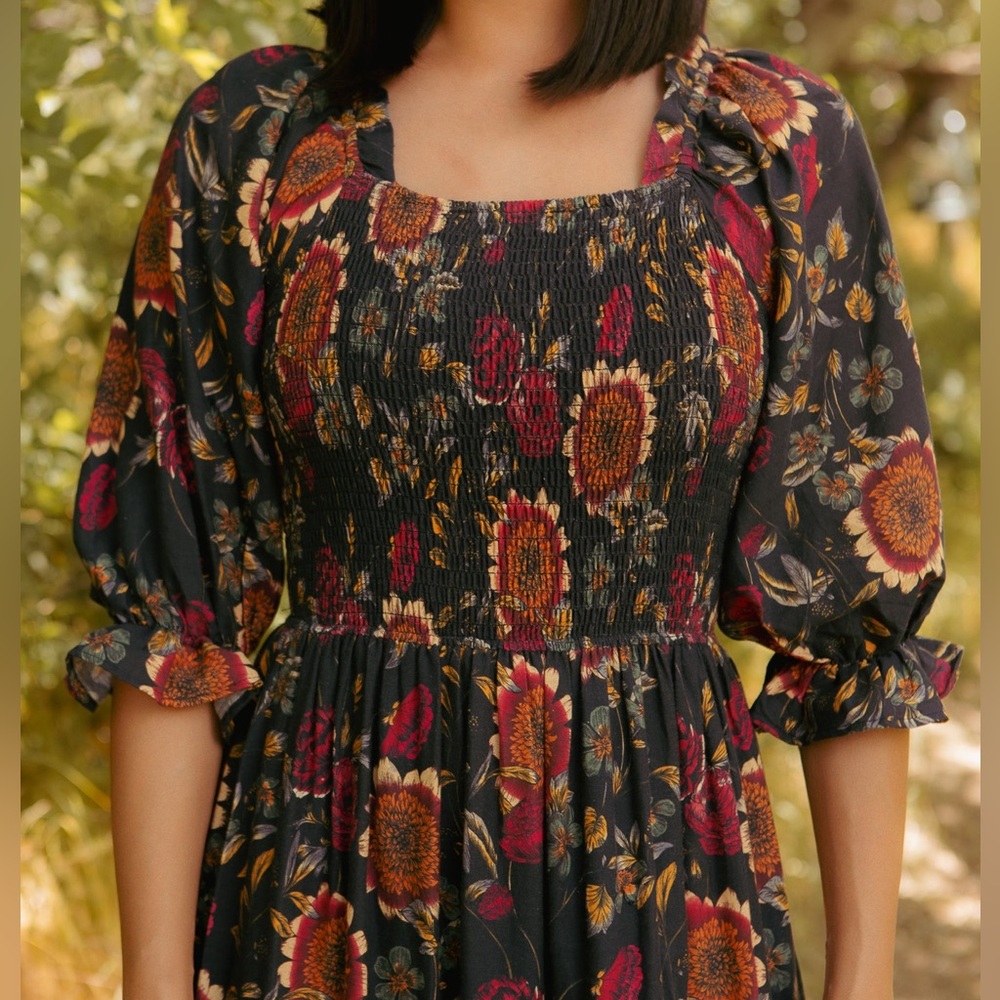 Ivy City Co Madeline Dress in Moody Sunflower NWT Size L - Picture 4 of 10